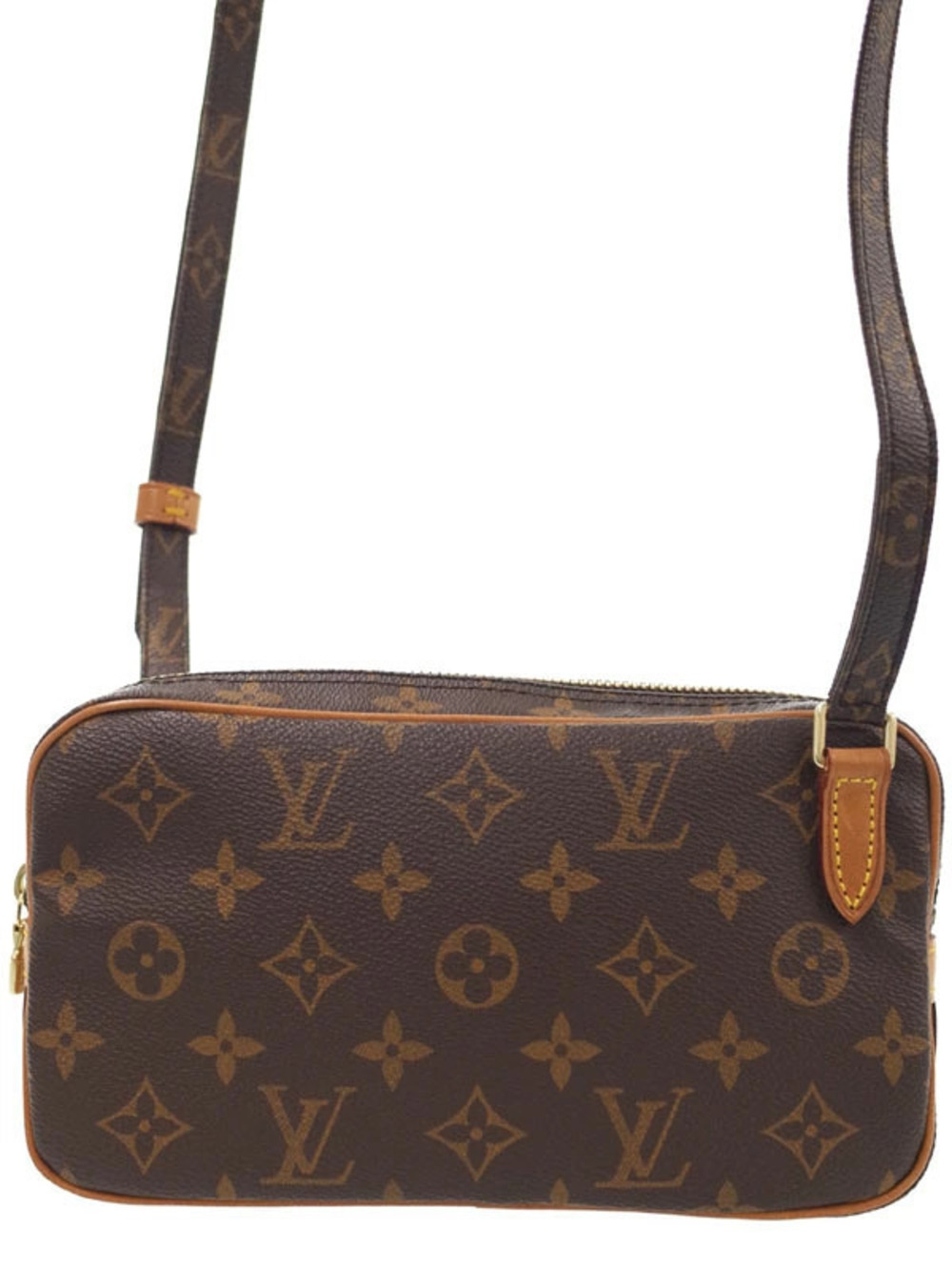 Louis Vuitton Monogram Pochette Marly Shoulder Bag Canvas Leather Brown